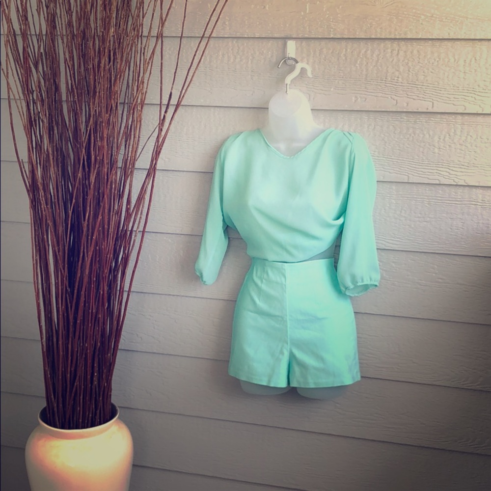 Aqua/mint super high waisted hot pants/shorts